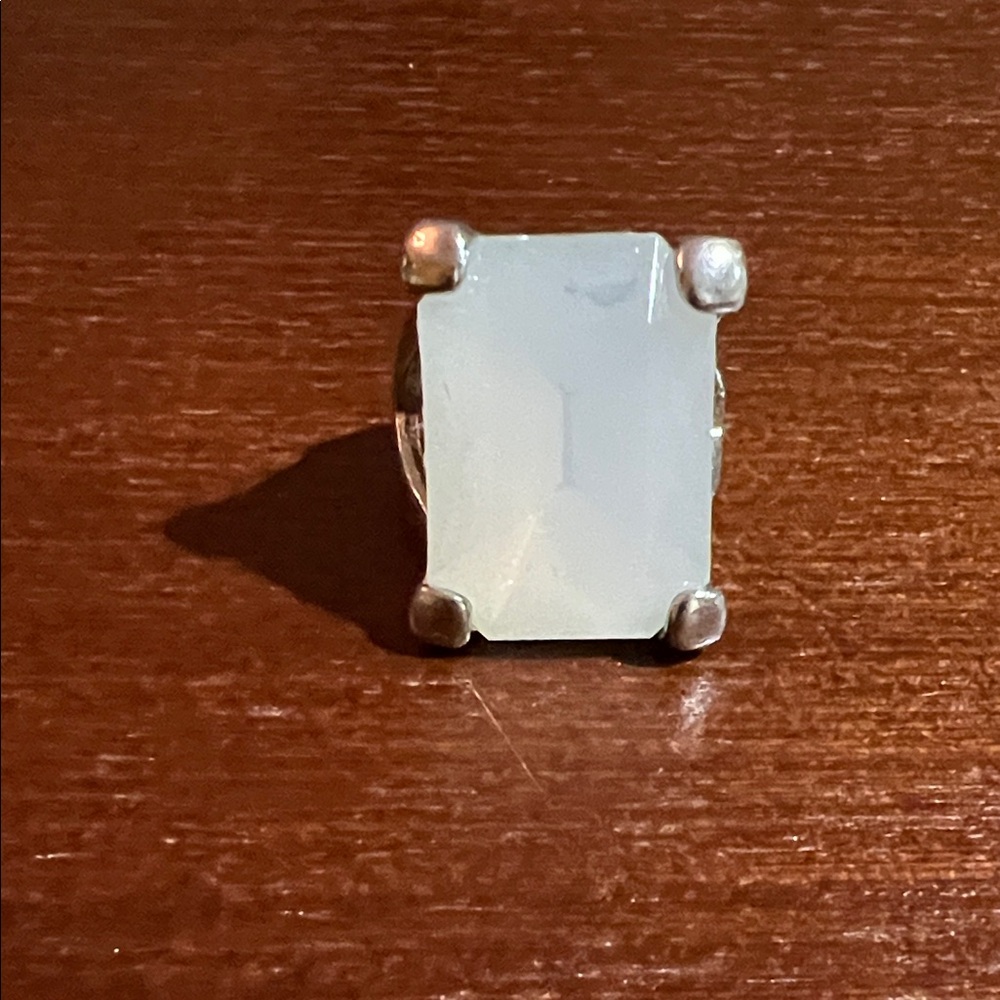LOFT Silver Ring with White Stone